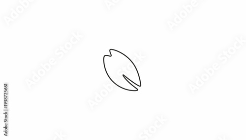 Single Cherry Blossom Petal Falling Isolated on White Background