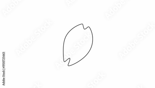 Single Cherry Blossom Petal Outline on White Background