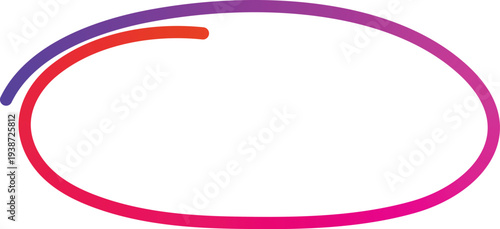 Red Pink Gradient hand drown Circle Abstract Modern Frame Element