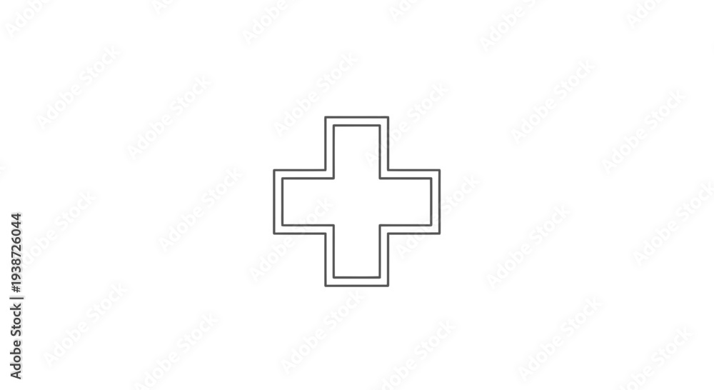 Fototapeta premium Simple Medical Cross Icon, Healthcare Symbol, First Aid Sign, Clean Design