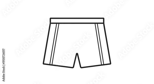 Simple line icon of boxer shorts, minimalist underwear graphic, clean vector illustration