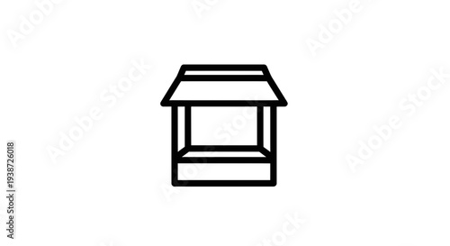Simple Line Icon of a Wishing Well