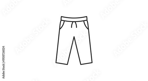 Simple Line Icon of Casual Pants with Drawstring and Pockets