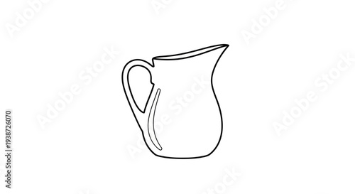 Simple Outline Drawing of a Classic Pitcher or Jug