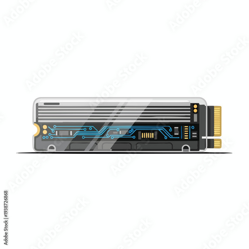 High Performance Computer Graphics Card Illustration