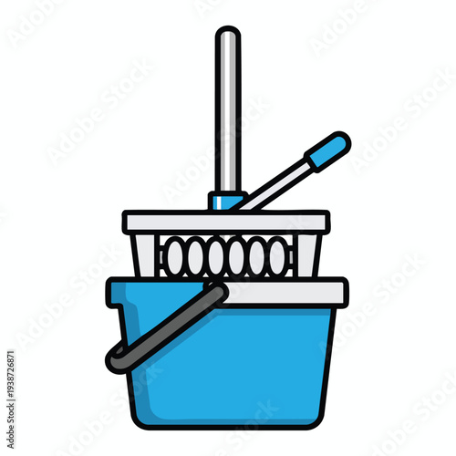 Cleaning Supplies Bucket with Mop