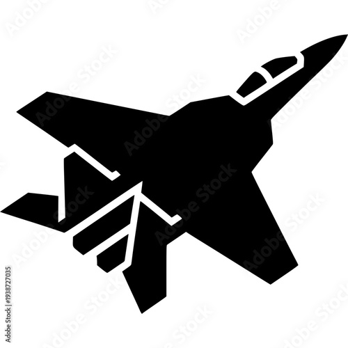Fighter Aircraft Icon Vector