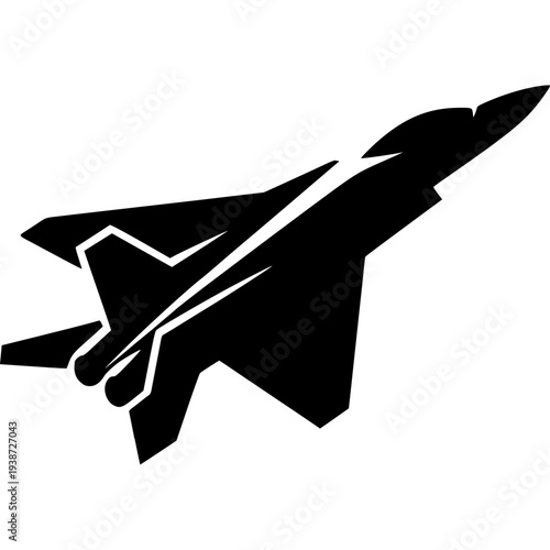 Fighter Aircraft Icon Vector