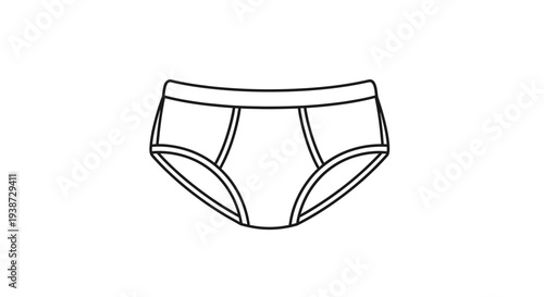Simple Line Drawing of Men's Briefs Underwear