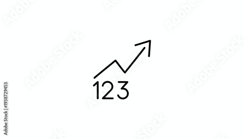 Simple Line Graph with Numbers 123 Showing Upward Trend