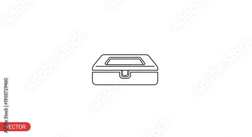Simple Line Icon of a Closed Jewelry Box with Clasp