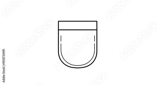 Simple Line Drawing of a Pocket on a White Background