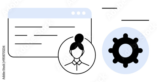 User management concept. User management tools streamline account settings and profiles. User management enhances functionality in online systems. For IT, software, apps, web design, development