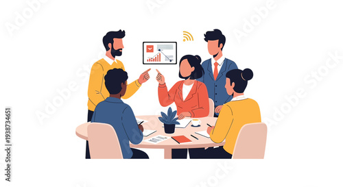 Group of People Discussing Business Presentation.