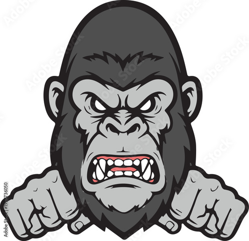 Angry Gorilla Mascot Illustration