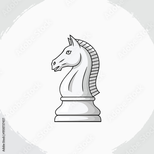 Elegant Artistic Illustration of a Classic Chess Knight Piece