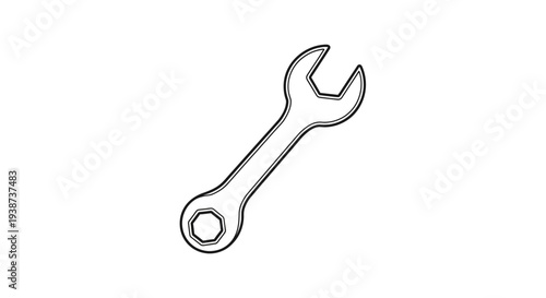 Wrench Tool Icon, Spanner, Hand Tool, Mechanic, Repair, Engineering, DIY, Maintenance