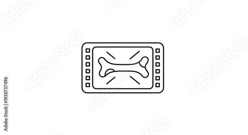 X-ray Bone Icon: Medical Imaging, Veterinary Science, Orthopedics, Diagnostic Symbol