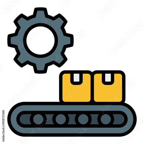 Produce Filled Line Icon. Content creation symbol. Creative production and media workflow Filled Line Icon