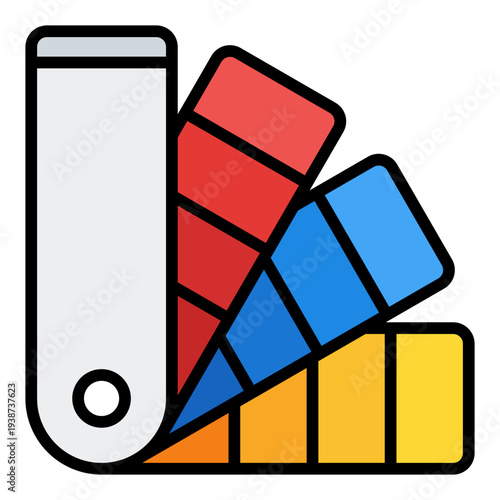 Pantone Filled Line Icon. Color system symbol. Graphic design palette and creativity Filled Line Icon