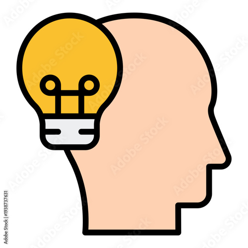 Inspiration Filled Line Icon. Motivation symbol. Creative thinking and design influence Filled Line Icon