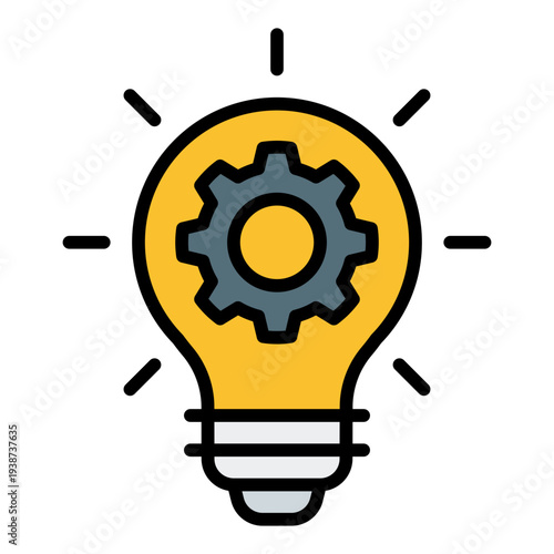 Innovation Filled Line Icon. New idea symbol. Technology and creative breakthrough Filled Line Icon