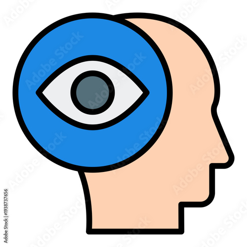 Focus Filled Line Icon. Attention symbol. Creative productivity and design concentration Filled Line Icon