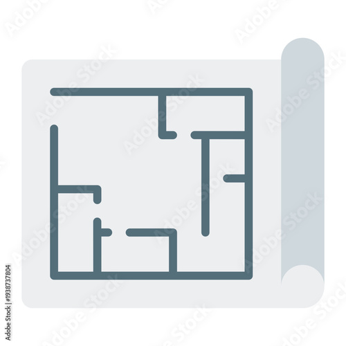 Blueprint Flat Icon. Design planning symbol. Creative process and innovation development Flat Icon