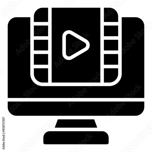 Video editing Glyph Icon. Film production tool symbol. Creative media and post production Glyph Icon