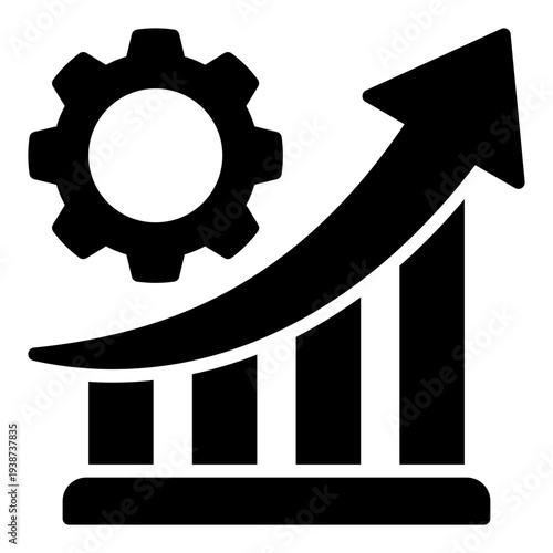 Improve Glyph Icon. Growth and enhancement symbol. Creative development and innovation progress Glyph Icon