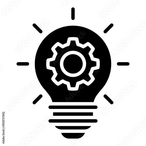 Innovation Glyph Icon. New idea symbol. Technology and creative breakthrough Glyph Icon