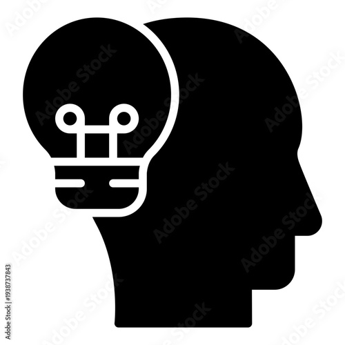 Inspiration Glyph Icon. Motivation symbol. Creative thinking and design influence Glyph Icon