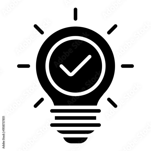 Idea Glyph Icon. Innovation concept symbol. Creative thinking and brainstorming Glyph Icon