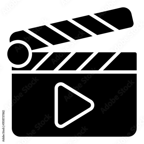 Film Glyph Icon. Video production symbol. Creative media and filmmaking Glyph Icon