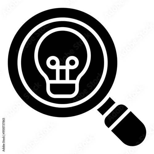 Find solution Glyph Icon. Problem solving symbol. Creative thinking and innovation strategy Glyph Icon