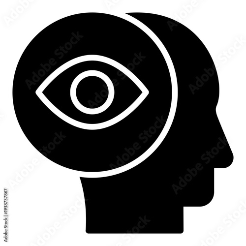 Focus Glyph Icon. Attention symbol. Creative productivity and design concentration Glyph Icon