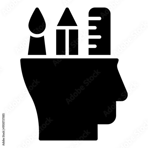 Creativity Glyph Icon. Imagination symbol. Innovative thinking and artistic inspiration Glyph Icon