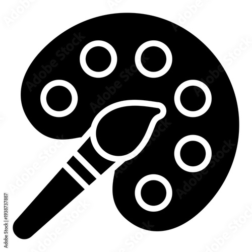 Color palette Glyph Icon. Graphic design tool symbol. Creativity and color selection Glyph Icon