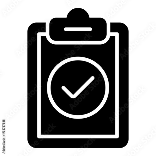 Check Glyph Icon. Approval mark symbol. Design validation and creative workflow Glyph Icon