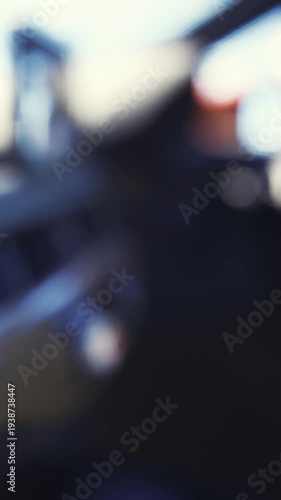 Wallpaper Mural A close up view of a cars interior showcases a dynamic blend of colors and textures. The dashboard hints at a journey filled with excitement and freedom on the open road. Torontodigital.ca