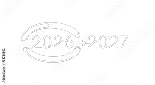 Transition from 2026 to 2027, Year Change, Forward Movement, New Year Concept