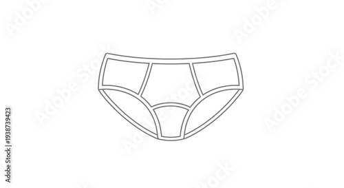 Underwear Icon, Simple Line Art of Briefs, Vector Graphic