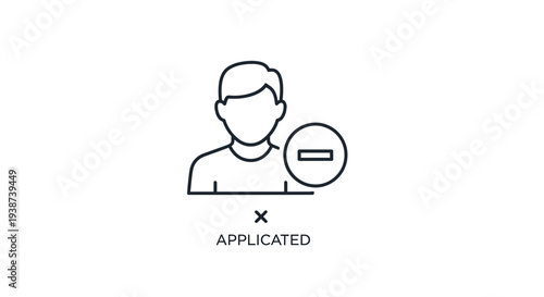 User Account Deletion Icon: Person with Minus Sign, Represents Removal or Cancellation