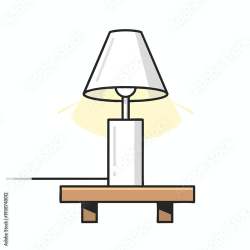 Minimalist Table Lamp on Wooden Surface for Home Decor