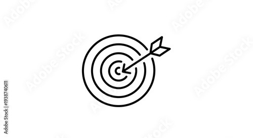 Target with Arrow Icon: Aiming for Success, Goal Achievement, Precision, and Strategy