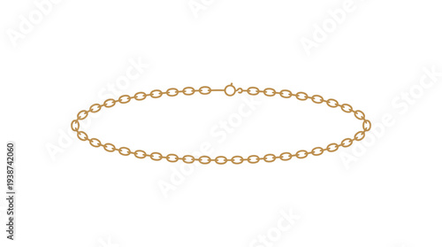 Gold bracelet jewelry flat vector illustration