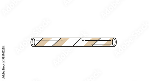 Striped Paper Straw, Eco-Friendly Drinking Tube, Biodegradable Beverage Accessory