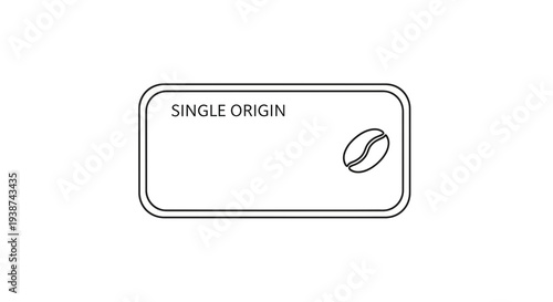 Single Origin Coffee Bean Label Icon - Minimalist Design