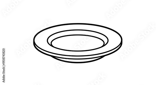 Simple Ring Gasket or Washer Isolated on White Background, Top View