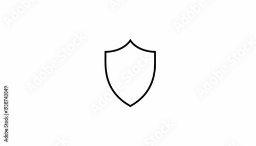 Simple Shield Icon Outline, Security and Protection Symbol, Minimalist Vector Graphic